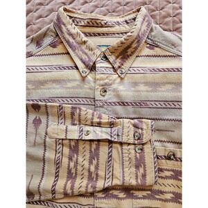 Cabela's Men's 100% Cotton Multicolor Southwestern Flannel Long Sleeve Shirt XLT